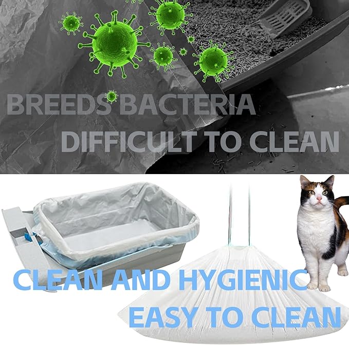 80 Count Litter Bags Compatible with NeakasaM1 and Pet Pivot Autoscooper 11 Open-Top Self-Cleaning Cat Litter Box, 4 Rolls Cat Litter Waste Receptacles Bags (80 Count)