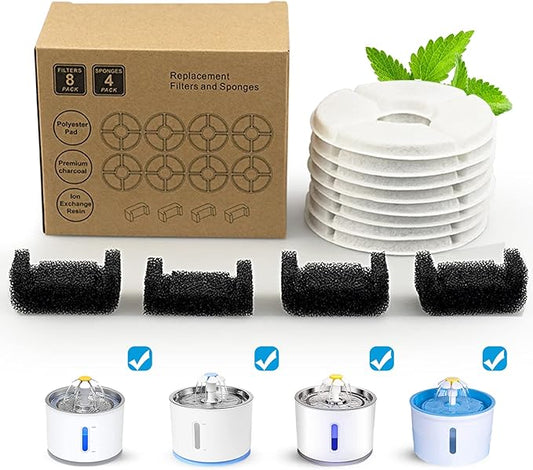 Cat Water Fountain Filter, 81 oz/2.4 L Automatic Pet Water Dispenser Cat Fountain Replacement Filters, Pet Fountain Fillter Replacement