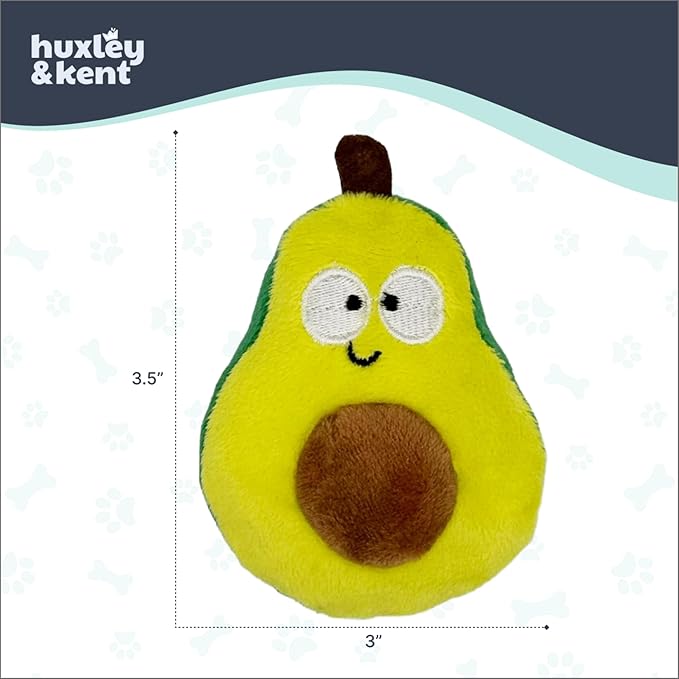 Huxley & Kent Popper Plush Cat Toy - Interactive Catnip Toy for Cats & Kittens - Treat Hiding Soft Toys with Crinkle & Catnip - Fun Indoor Play - Avocado Popper