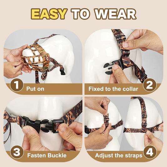 Basket Muzzle to Prevent Biting, Dog Muzzle for Large Medium Small Dogs Allows Panting Drinking Anti Chewing, Perfect for Grooming Trimming Training and Aggressive Reactive Dogs (Brown, Size 3)