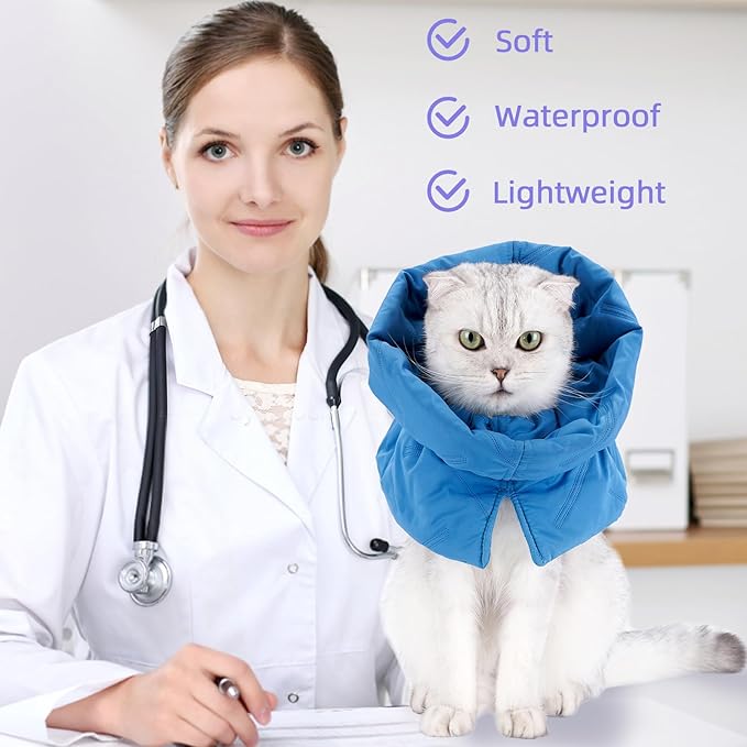 Soft Cat Cone Collar, Kitten Cone for Recovery - Adjustable, Lightweight Elizabethan Collar Alternative