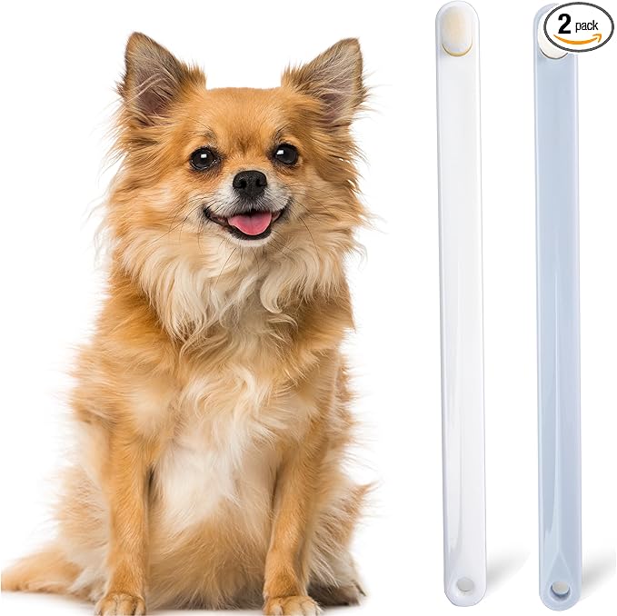 Small Dog Toothbrush, Cat & Puppy Tooth Brushing Kit, Ultra Soft & Mini Head Teeth Brush for Kitten & Tiny Pet, Doggy Toothbrushes Deep Dental Clean, 2 PCS, Graywhite