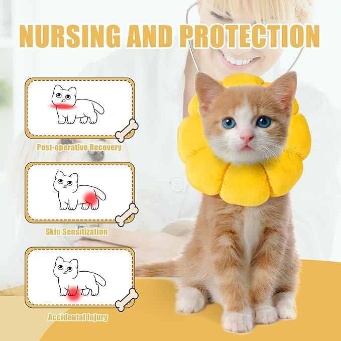 HOMBYS Soft Dog Cone for Dogs and Cats, Cute & Fluffy Flower Shape for Claming, Adjustable Dog Collar Alternative After Surgery, Protective Elizabethan Collar for Dogs Recovery & Stop Licking, L