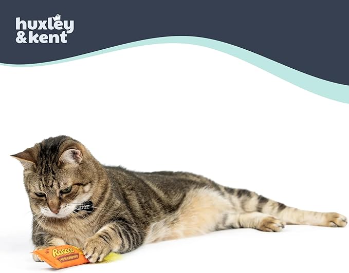 Huxley & Kent Plush Cat Toy - Interactive Catnip Toy for Cats & Kittens - Soft with Crinkle & Catnip - Fun Indoor Play - Roscos Fluffer Puffs