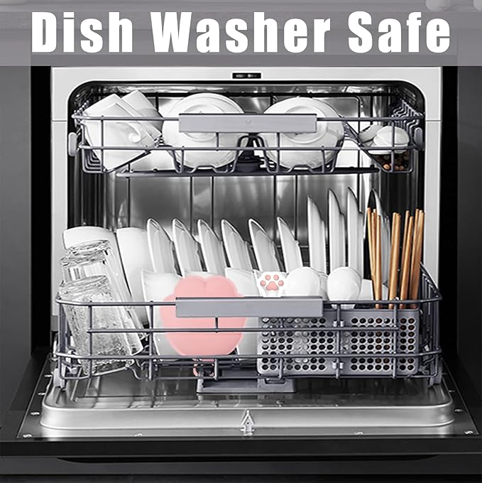 Meow&Woof Cat Food Can Lid and Spoon, BPA Free Silicone Cover for Animal Wet Food Storage, Reusable Topper for 3/5 /5.1/5.5/12/ 13 oz Cans Refrigerator Fresh Wash Machine Apply （2Pack）