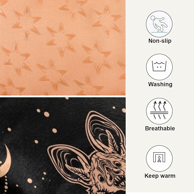 Pet Bed Gothic Bats Moon Dog Bed Mat Absorbing Non Slip Pad Pet Sleeping Mat for Small, Medium, and Large Dogs Puppy Cat 36 in x 24 in