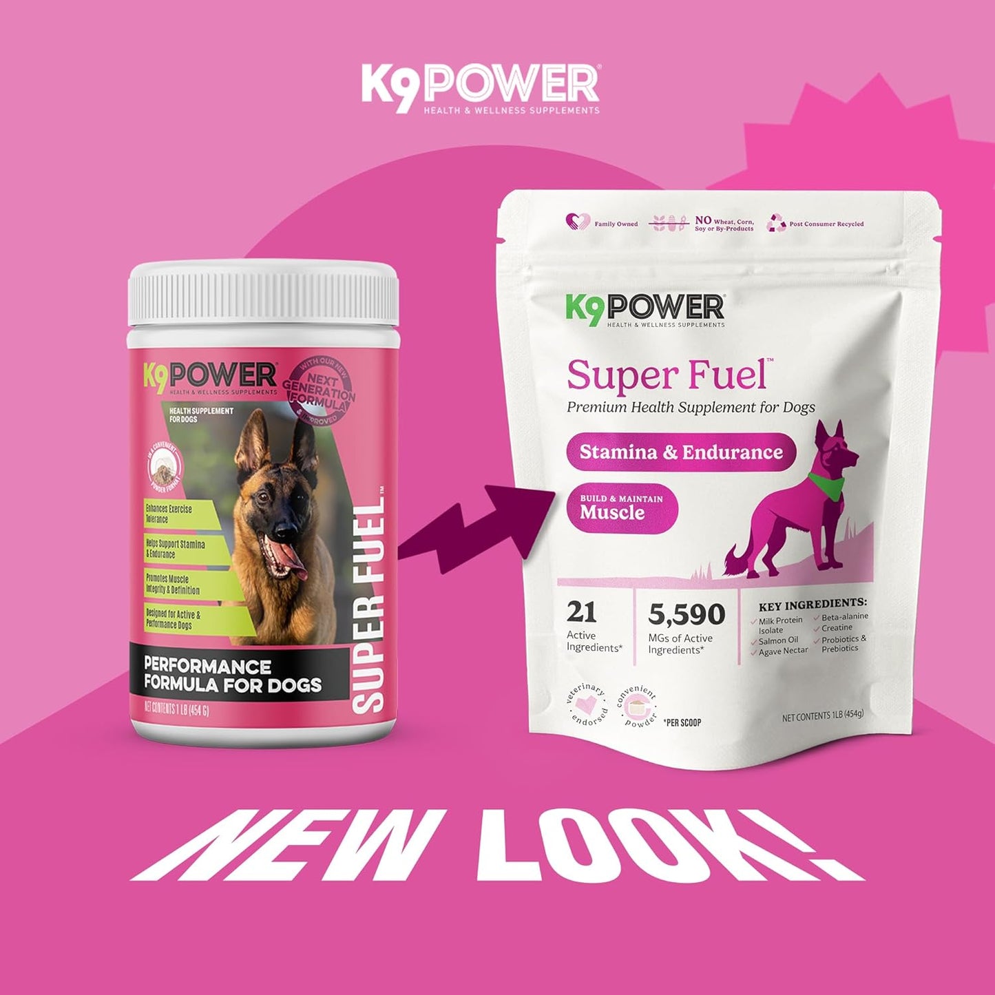 K9 Power Super Fuel for Dogs 1lb - Boosts Energy Levels Supports Muscle Growth & Enhances Joint Health