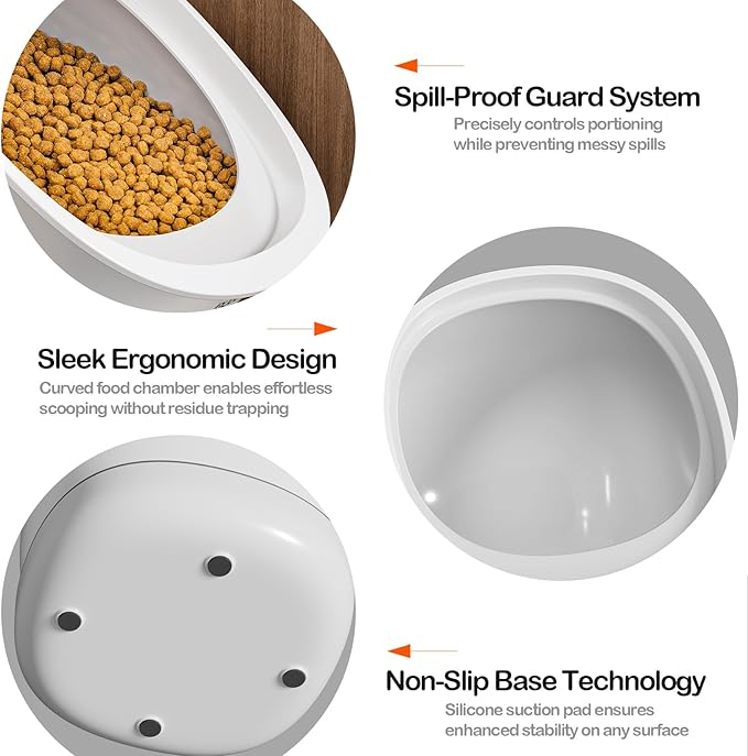 CTIME Airtight Pet Food Storage Container for Small Dog Cat Bird Treats & Dry Food to Keep Fresh -7.2L/2.2Gal (White)