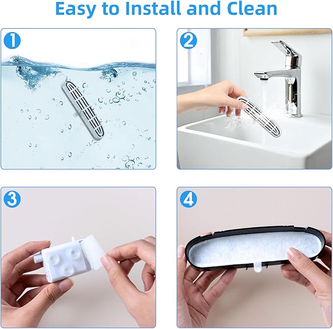 16 Pack Cat Water Fountain Filters-Cat Fountain Replacement Filters for Stainless Steel 108/3.2L Adjustable Water Flow Pet Water Fountain(8 Filters&8 Sponges)