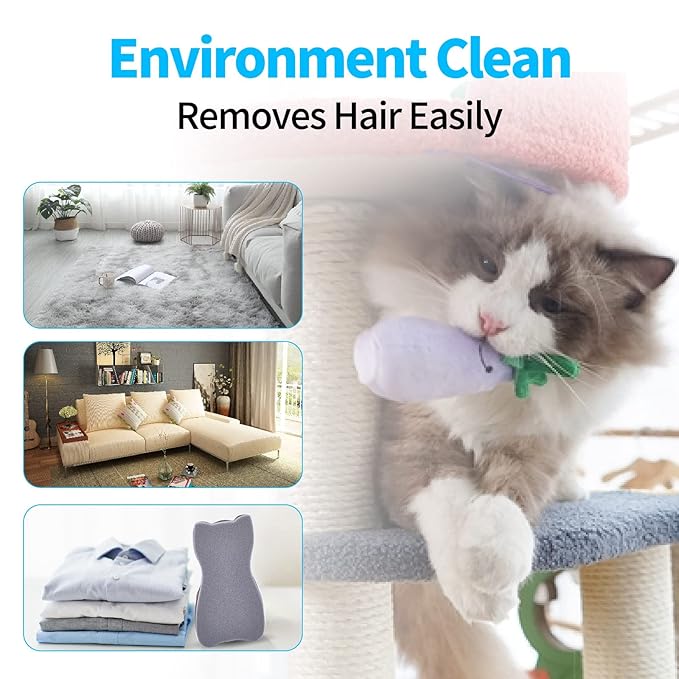 Mooncat Cat Grooming Brush - For Shedding, Long or Short Haired Cats, Removes Mats, Tangles, and Loose Fur - Massage Comb for Indoor Kittens