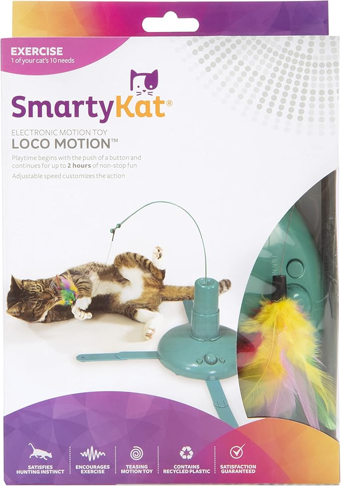SmartyKat Electronic Motion/Moving Toys for Cats & Kittens, Battery Powered, Mimics Motion of Real Prey, Fun & Interactive Play - Multiple Styles