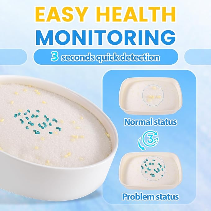 NEWORD Crystals Cat Litter Health Monitoring Color-Changing Cat Litter - Hematuria Detection - Helps Detect Irregularities in Cat Urine - Non-Clumping Crystal Litter with Silica Gel 8 LB. Bag