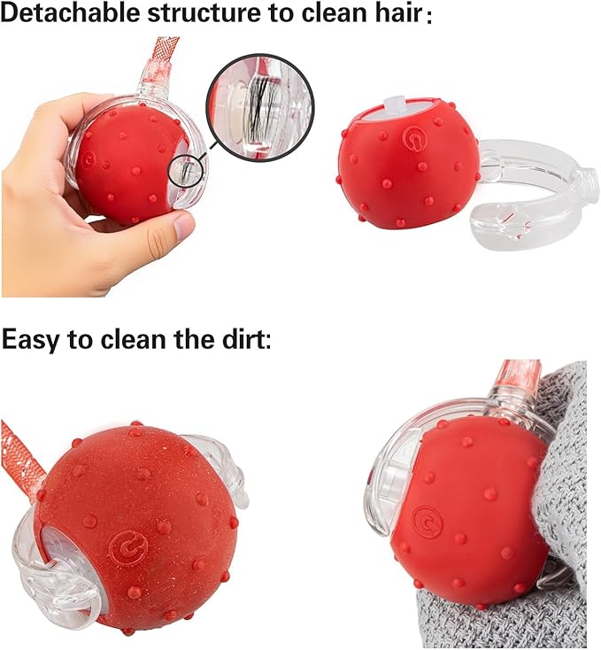 Red & Green Interactive Cat Toy Ball Combo – Automatic Agile Moving Cats Toys with 4 Tail Accessories, Bird Chirping & Motion Activated, Kitten Balls for Multi-Cat Households