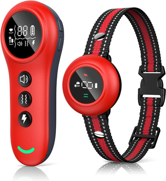 XDX 2-in-1 Dog Shock Collar & Bark Collar – 3300FT Dog Training Collar with Remote, Automatic Anti-Barking, 5 Adjustable Sensitivity Levels, IP67 Waterproof E-Collar for Small Medium Large Dogs