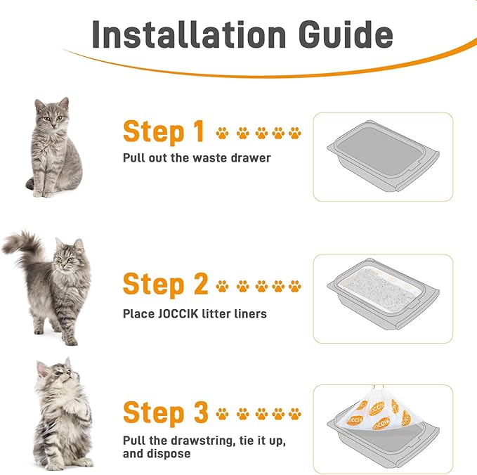 Cat Litter Bags for Automatic Litter Box Liners Compatible with MeoW SC01/C02/LR01, Waste Bags for X & MAX, 22" x 12.8" 100 Count