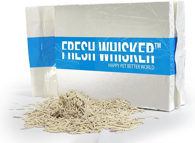 FreshWhisker Tofu Cat Litter, Ultimate Odor Control, Quick and Strong Clumping, Low Dust, Less Tracking, Less Cleanup, Longer Lasting Plant Based 5-in-1 Kitty Litter (Probiotic 5.5 LB Bag)