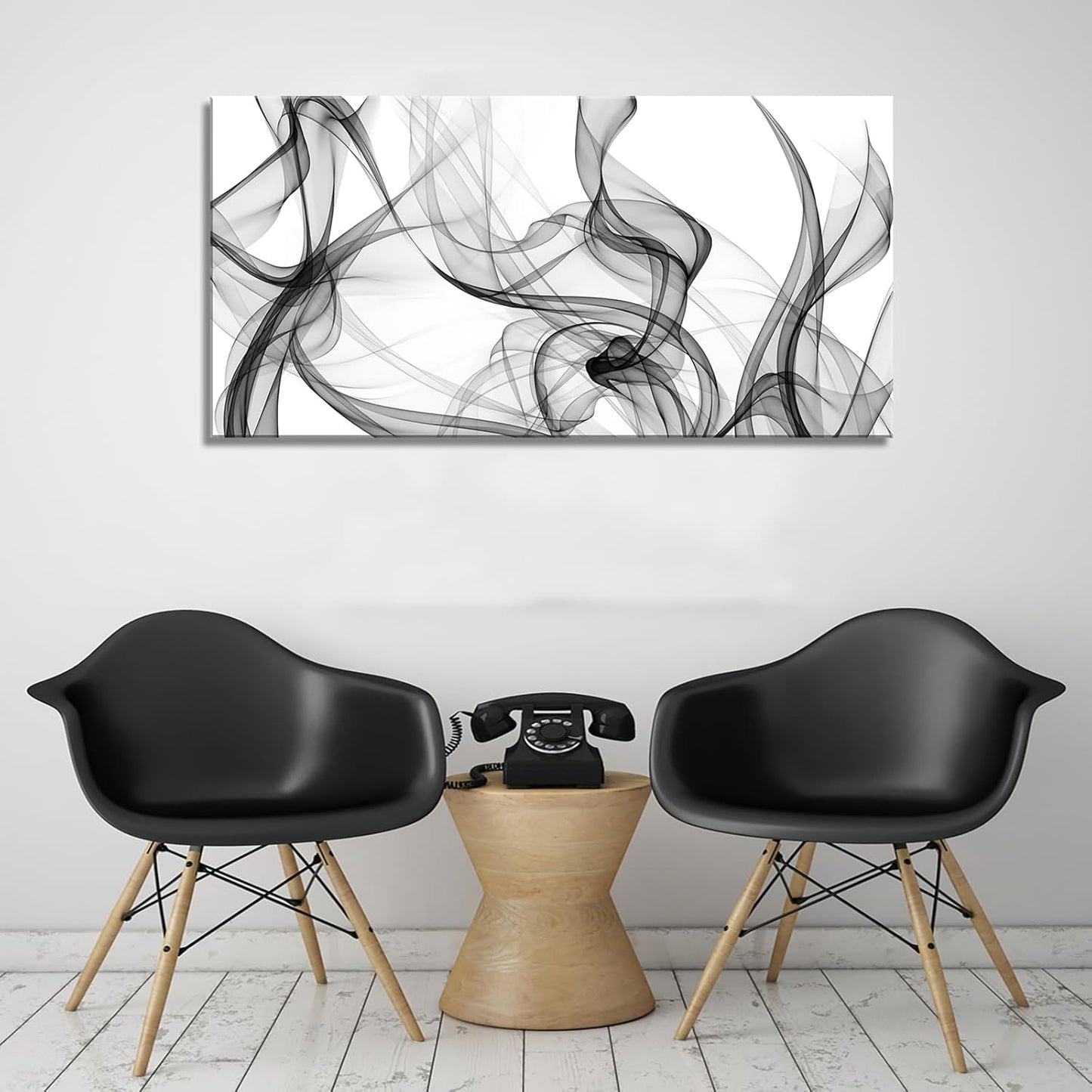 XXMWallArt FC3875 Abstract Wall Art Light Streak Black and White Abstract Line Canvas Wall Art for Living Room Bedroom Bathroom Office Wall Decor