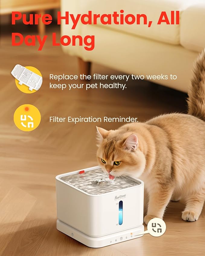 6 Pcs Cat Water Fountain Filters, Pet Fountain Replacement Filters for 3L/100oz Automatic Pet Fountain