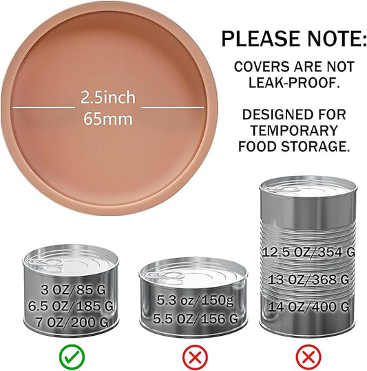 OHMO 2 Pack Cat Food Can Lids, Small Size (3 oz) Silicone Pet Food Can Lids Covers for 3 oz Cat Food Cans