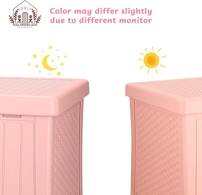 Heavy Duty Cat House Waterproof, Hidden Cat Litter Box Enclosure with Flip Lid for Easy Cleaning, Extra Thick Insulated Cat House Outdoor, Winter Feral Cat Shelter Weatherproof, Blush