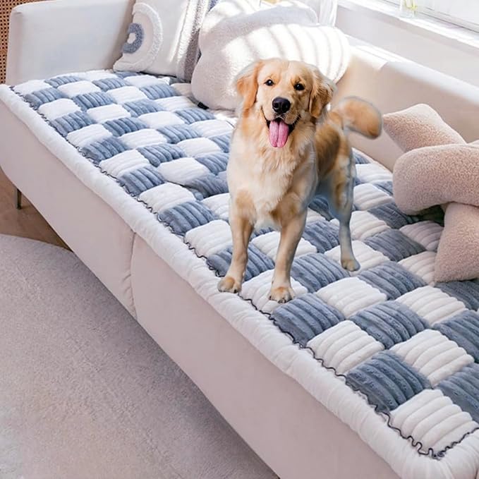 Washable Pet Bed Sofa Cover, Funny Cat Mat, Anti-Slip Dog Bed for Large Dogs (Blue Gray, 70x210 cm/28 * 83in)