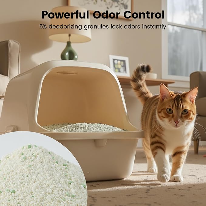 Gardner Pet Cassava Cat Litter, Clumping Cat Litter with Odor Control, Low Dust, Natural Plant-Based Litter, Fast Absorption & Low Tracking Kitty Litter, Unscented with Deodorizing Pellets (9LBS*4)