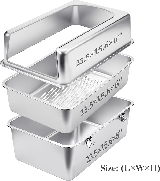 8" Sifting Cat Litter Box with Lid for Pine Pellets