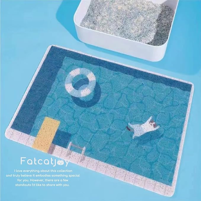Summer Cat Litter Mat,Waterproof Pet Food Mats,Comfort Bathroom Rugs,Washable Shower Mat,Cat Rug Door Mats,Kitchen Mats for Floor