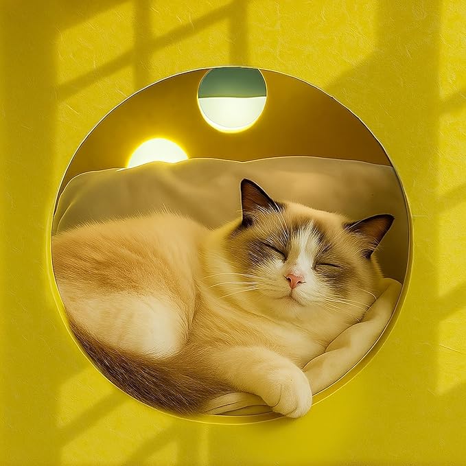 Cat Houses for Indoor Cats, Cute Cat Bed Cave with Soft Pillow, Cat Cube for Multiple Large Cats, Fun Dice Shaped, 17 Inches