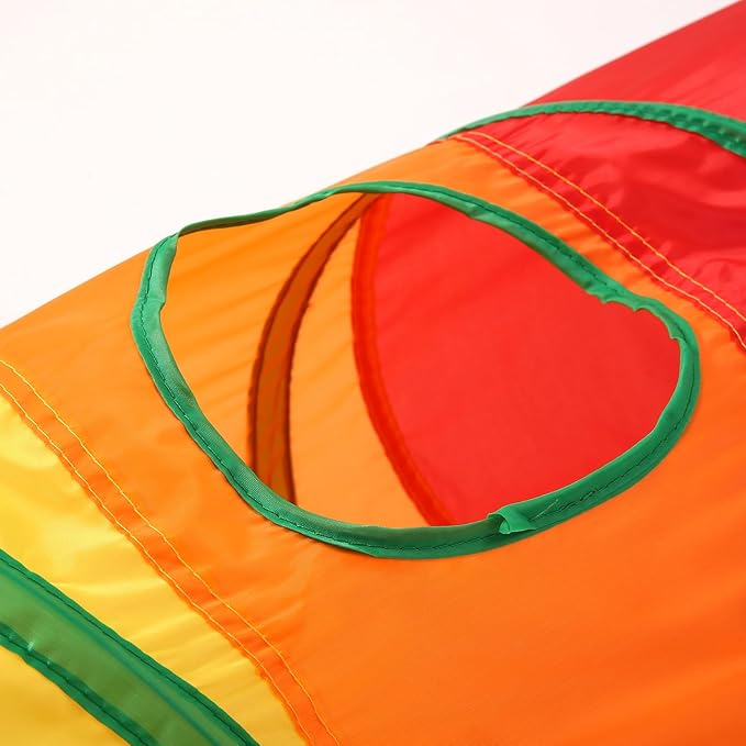 ‌Coolcandy Cat Tunnel & Interactive Cat Toy Indoor, Long Straight Through Tunnel Toys for Indoor Cats, Collapsible Interactive Peekaboo Cave with Play Ball, for Multi-Way Play & Small Animals