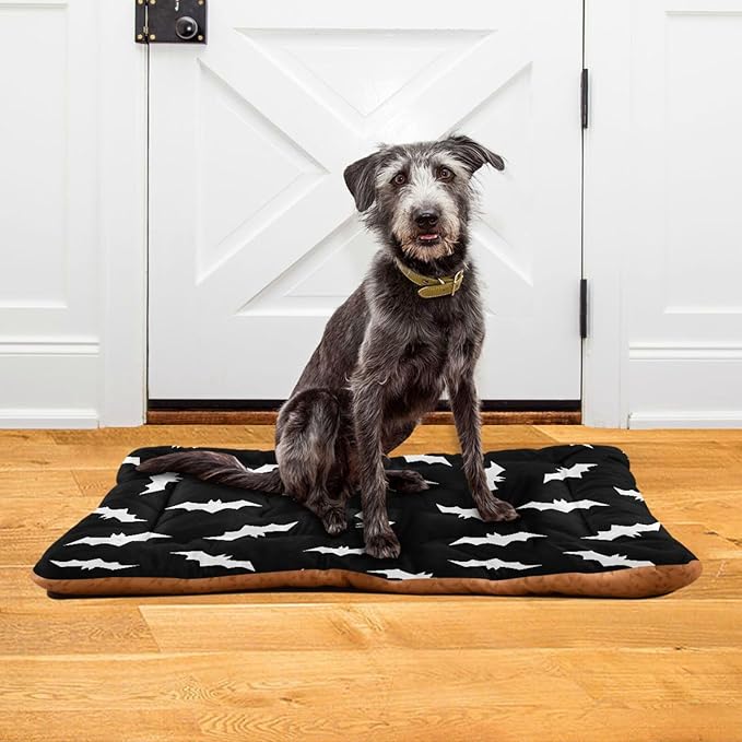 Halloween Bats Pet Bed Cute Dog Bed Mat Absorbing Non Slip Pad Pet Sleeping Mat for Small, Medium, and Large Dogs Puppy Cat 24 in x 18 in