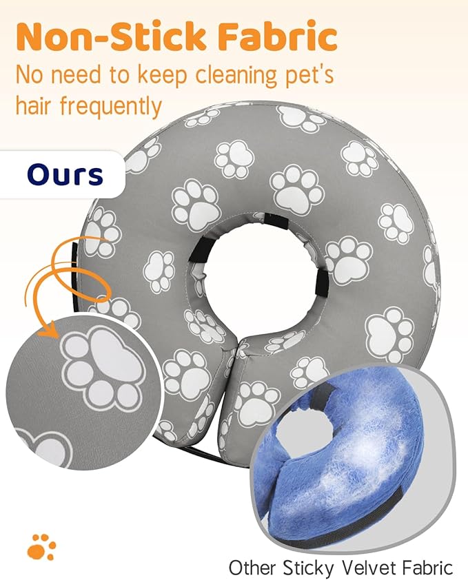 Supet Inflatable Dog Cone Collar Alternative After Surgery, Dog Neck Donut Collar Recovery E Collar for Neuter, Soft Pet Cone for Small Medium Large Dogs