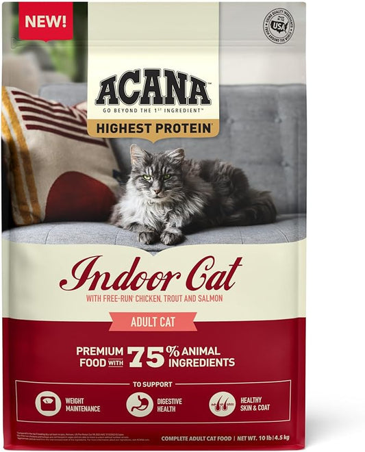 ACANA Highest Protein Dry Cat Food Indoor Cat Food Recipe 10lb Bag