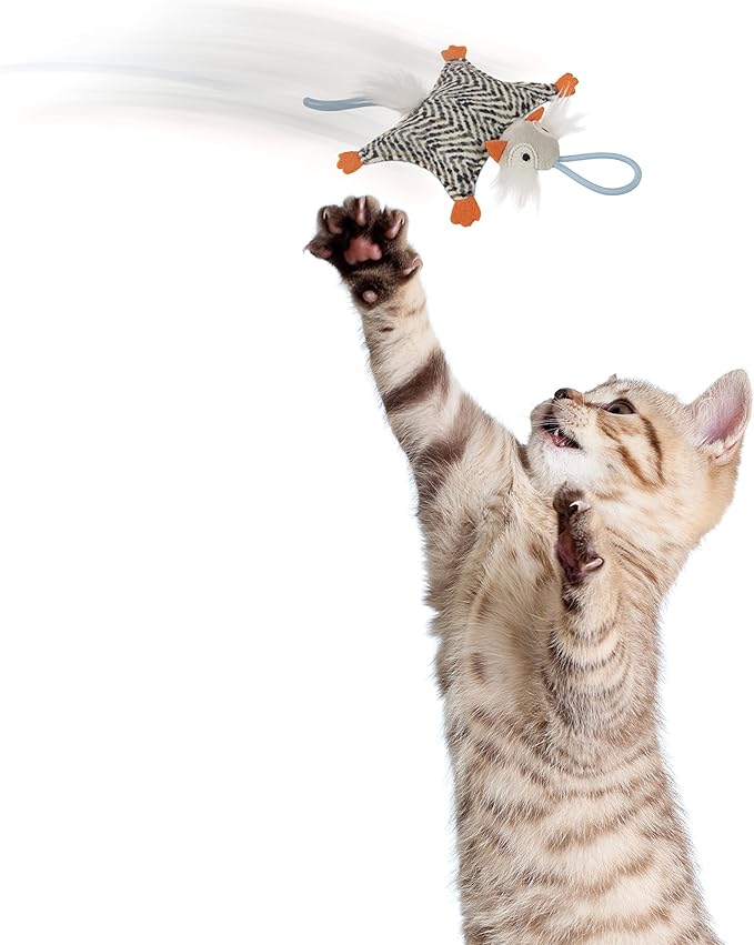 SmartyKat Instincts HappyNip Soarin' Squirrel Crinkle Launcher Plush Interactive Cat Toy, Contains Catnip & Silvervine - Multicolor, One Size