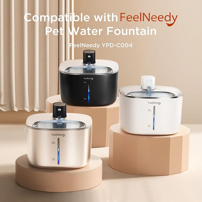 10 Pack Pet Water Fountain Filter Replacement for 135 fl oz/4L Wilreless Cat Water Fountain (for YPD-C004S,YPD-C004P)