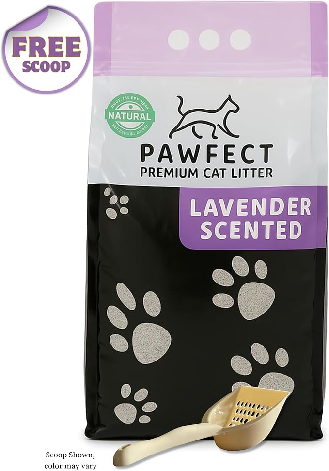 Lavender Scented Cat Litter – 9.6 lb / 5L, Fast Clumping, Natural Odor Absorption, Lightweight Formula, Made with Turkish White Bentonite