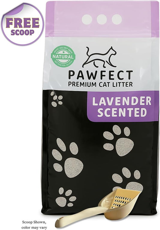 Lavender Scented Cat Litter – 9.6 lb / 5L, Fast Clumping, Natural Odor Absorption, Lightweight Formula, Made with Turkish White Bentonite