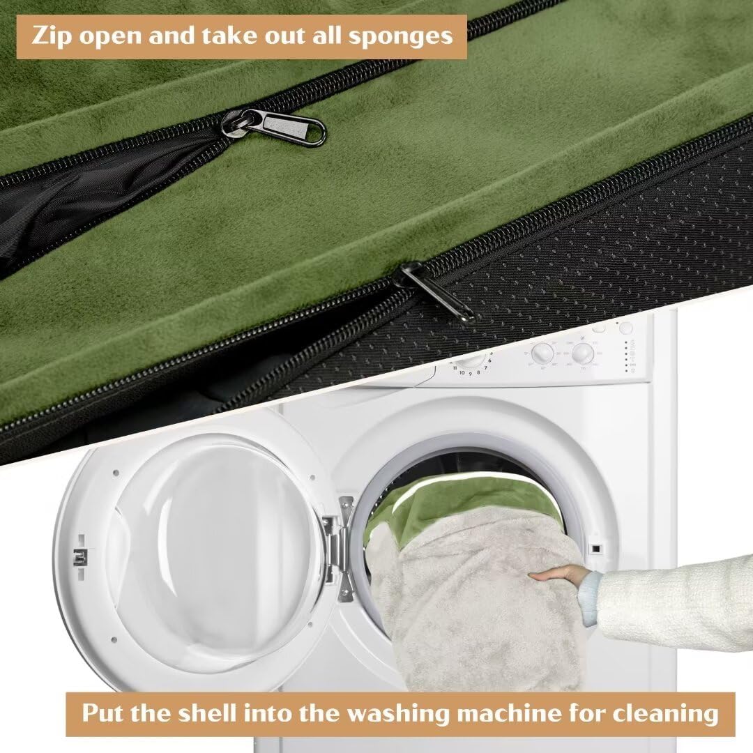 Comfort Expression Waterproof Dog Beds for Large Dogs, Orthopedic Large Breed Dog Beds, Comfy Pet Bed Sofa with Washable Removable Cover & Non-Slip Bottom(Light Green)