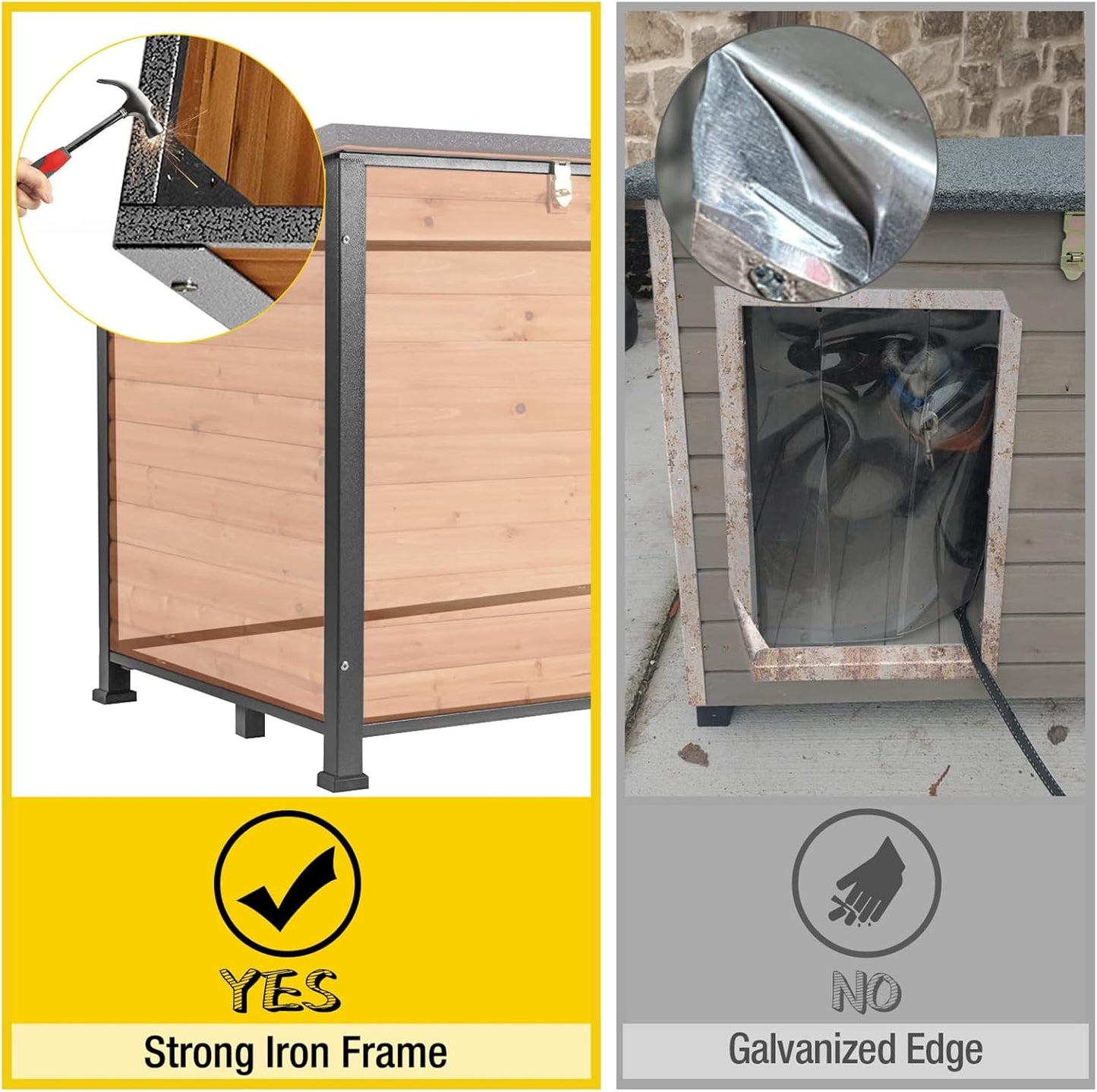 Aivituvin Extra Large Dog House Outdoor Heated Dog Kennel with Insulation Liner for Winter Strong Iron Frame Insulated Dog Cage with Heater,59"