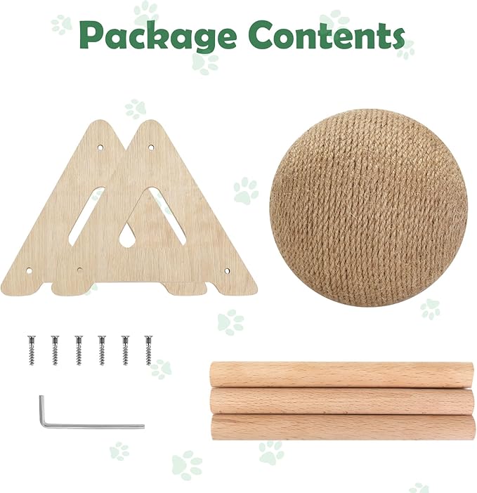 Outamateur Cat Scratcher Ball Toy, Sisal Scratching Ball with Stable Stand, Interactive Cat Exercise Toy, Interactive Play and Exercise for Kittens, Cats, Small Pets