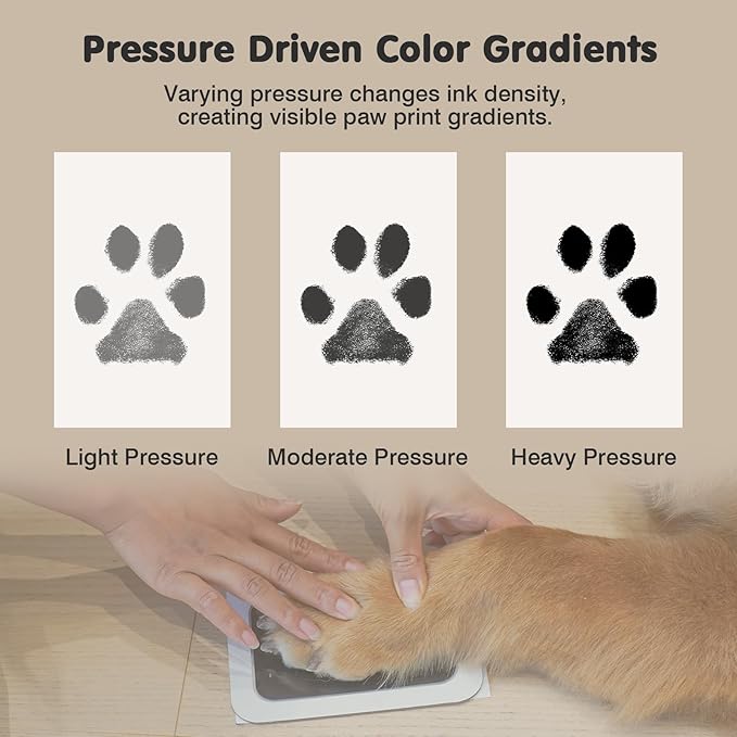 Inkless Paw Print Kit for Dogs,Cats & Babies – Clean Touch Dog Nose & Baby Handprint Kit, Mess-Free Ink Pad with 4 Pads & 2 Wooden Frames – Keepsake Gifts for Pet Owners & New Moms