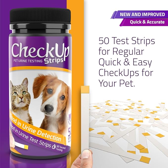 CheckUp Testing Strips x 50 (Blood in The Urine Test Strips for Cats & Dogs)