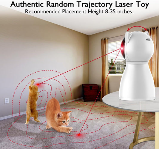 Cat Toys [2025 Newly Upgraded] Real Random Trajectory Rechargeable Motion Activated Cat Laser Toy Automatic,Interactive Cat Toys for Indoor Cats/Kitten/Dogs