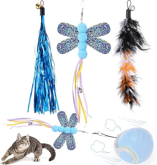 BABORUI 3Pack Tails for Interactive Cat Toy Ball, Replaceable Cat Ball Tail, Only Tails(Interactive Cat Toy Balls Not Included)