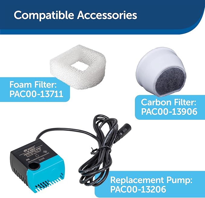 PetSafe Ceramic Pet Fountain – for Cats and Small Dogs – 60 Oz Water Capacity – Whisper-Quiet Water Flow – Great for Shy or Timid Pets – Fresh, Filtered Water