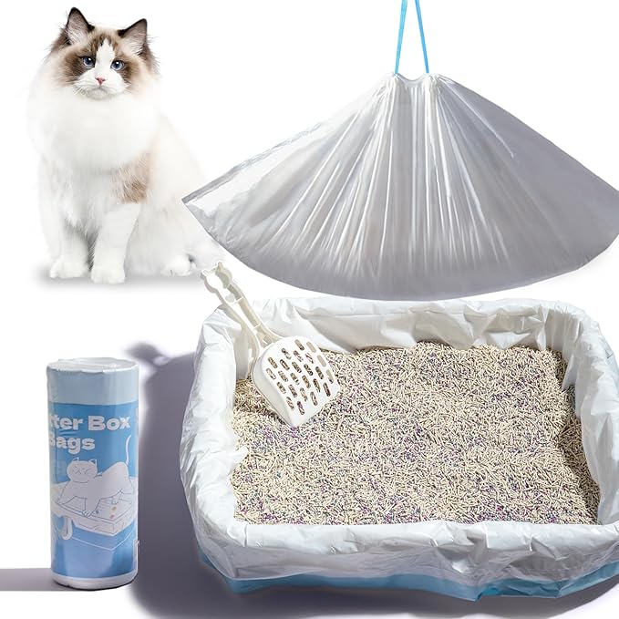 Jumbo Cat Litter Box Liner Bags Extra Large&Thick,10 count,36" x 18" Heavy Duty Cat Litter liners