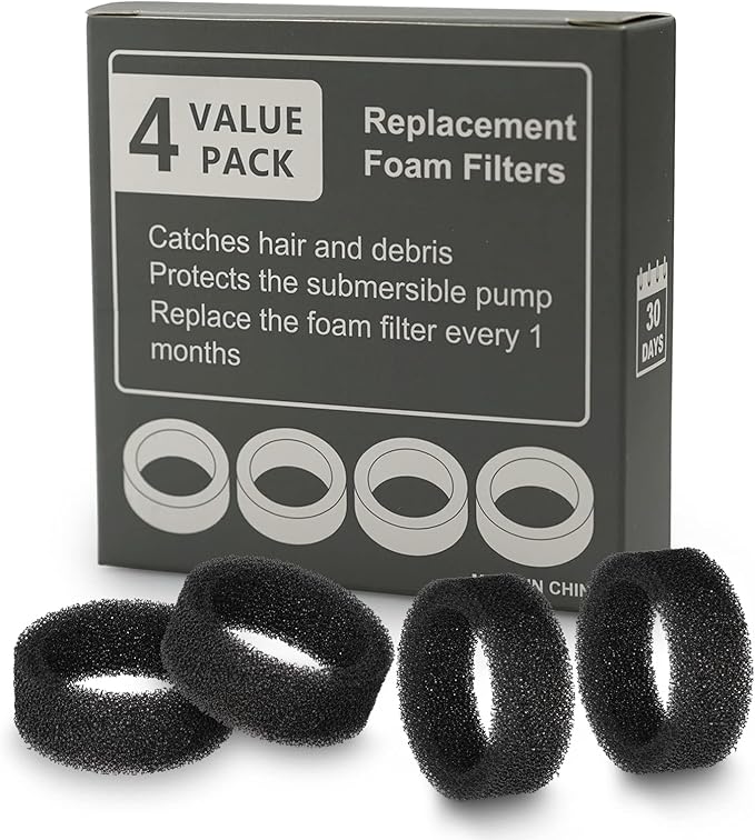 Cat Water Fountain Filter, Multiple Filtration Pet Water Fountain Replacement Filter,4 or 8 Packs of Cotton Activated Carbon Cat Fountain Filter(Sponge 4 Pack)
