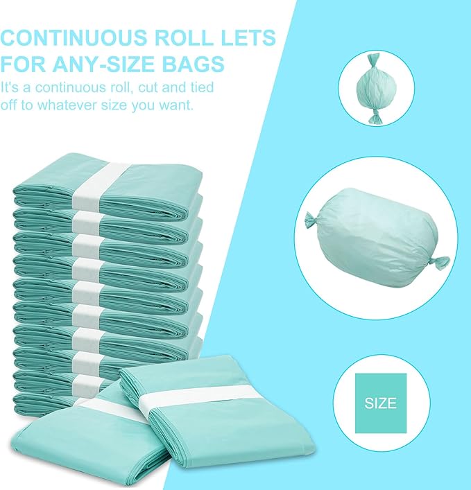 Cat Litter Pail Liner Refills Bags Compatible with Litter Champ Litter Pail, Green, Lightly Scented, 12 Pack