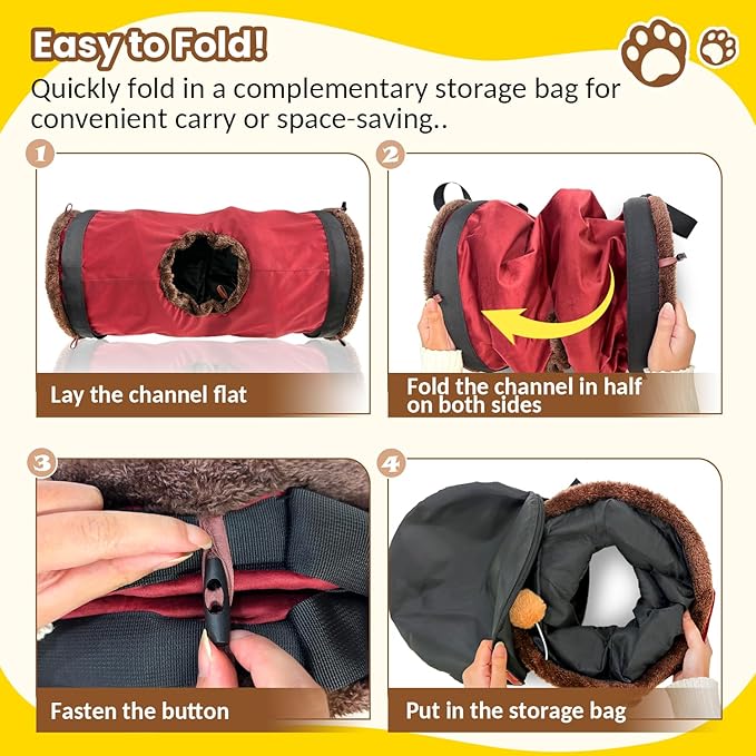 Cat Tunnel, Hangable Cat Tube, Indoor Cat Toy, Collapsible Cat Play Tunnel with Balls, Interactive Cat House for Kitty, Kitten, Rabbit, Puppy