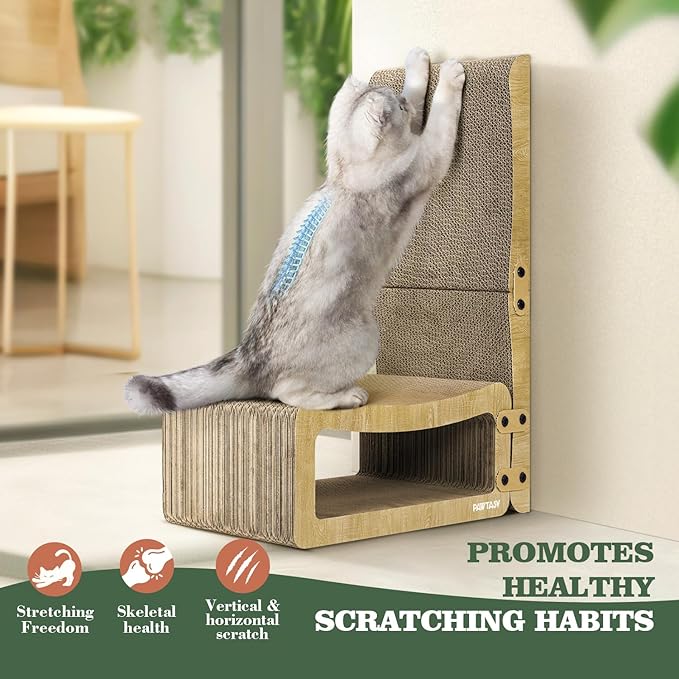 Cat Scratcher Cardboard 2 in 1 Cat Scratching Pad Multi-Functional Cat Scratch Board Furniture Scratcher Lounge Couch Bed for Indoor Cats Kitten to Play and Rest